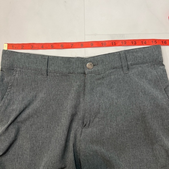 adidas Men's Charcoal Flat Front Shorts - Picture 7 of 9